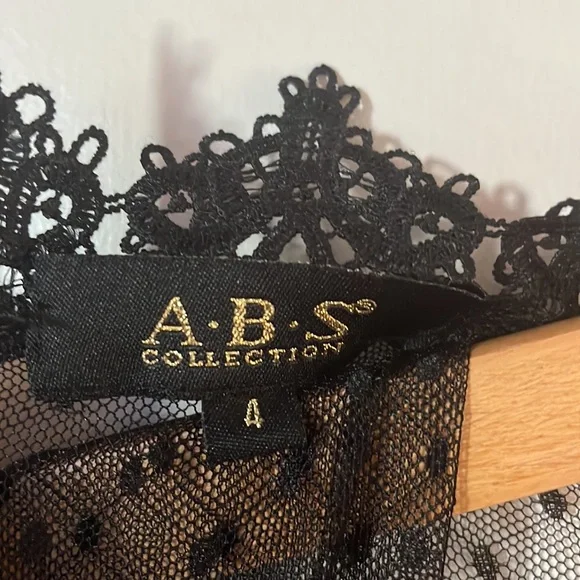 A. B. S. Collection Navy and Black Mini Dress with Velvet and Lace Details - Picture 11 of 13